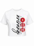 Baby tee Arirang Vertical negro camiseta  blanca