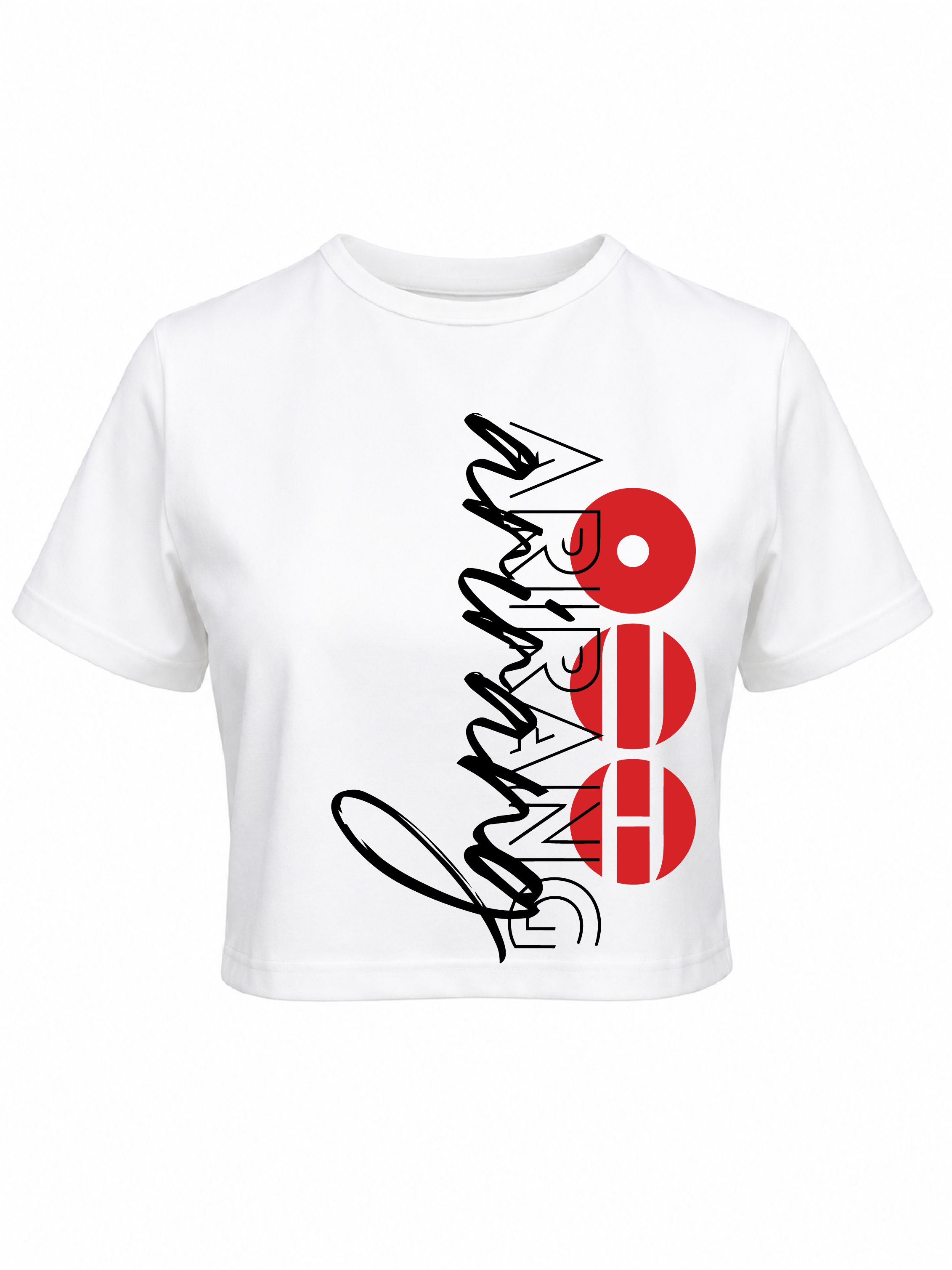 Baby tee Arirang Vertical negro camiseta  blanca