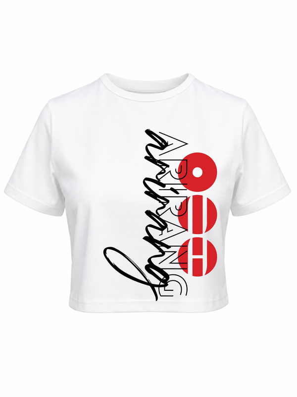 Baby tee Arirang Vertical negro camiseta  blanca
