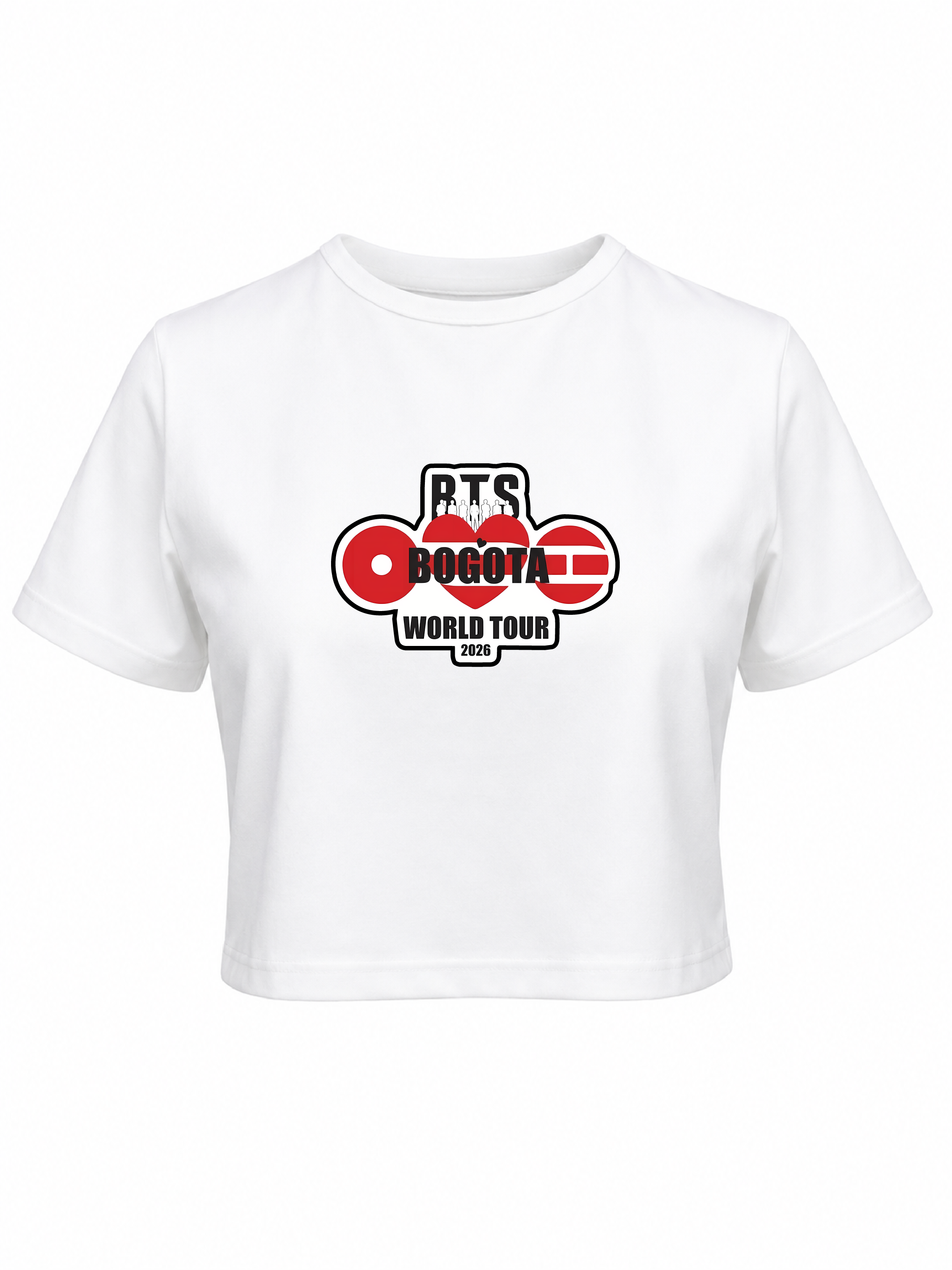 Baby tee Bts Bogota World Tour 2026 blanca