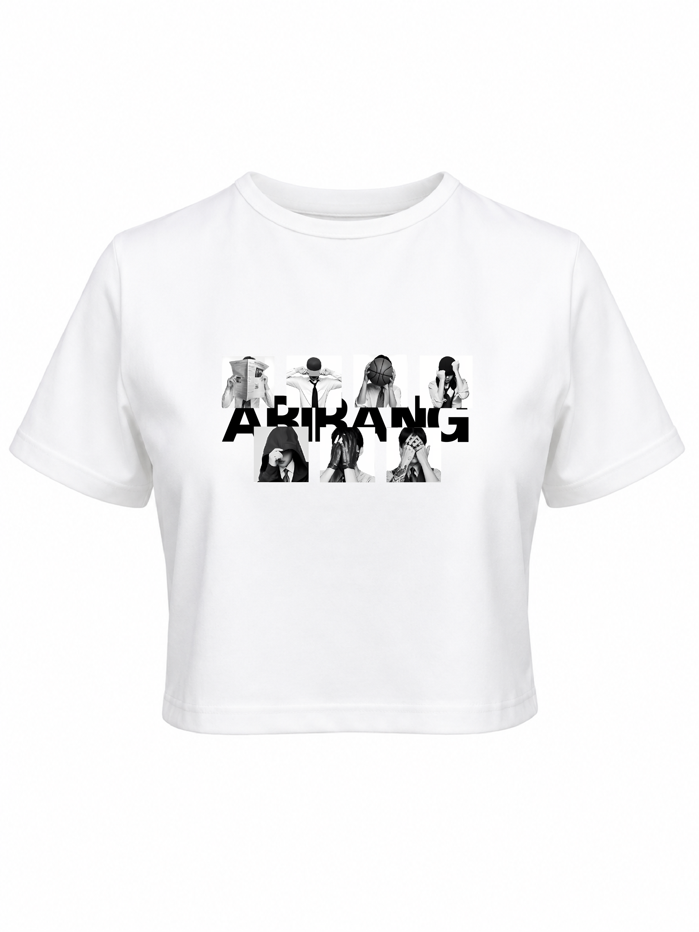 Baby tee Arirang Concept negro camiseta blanca