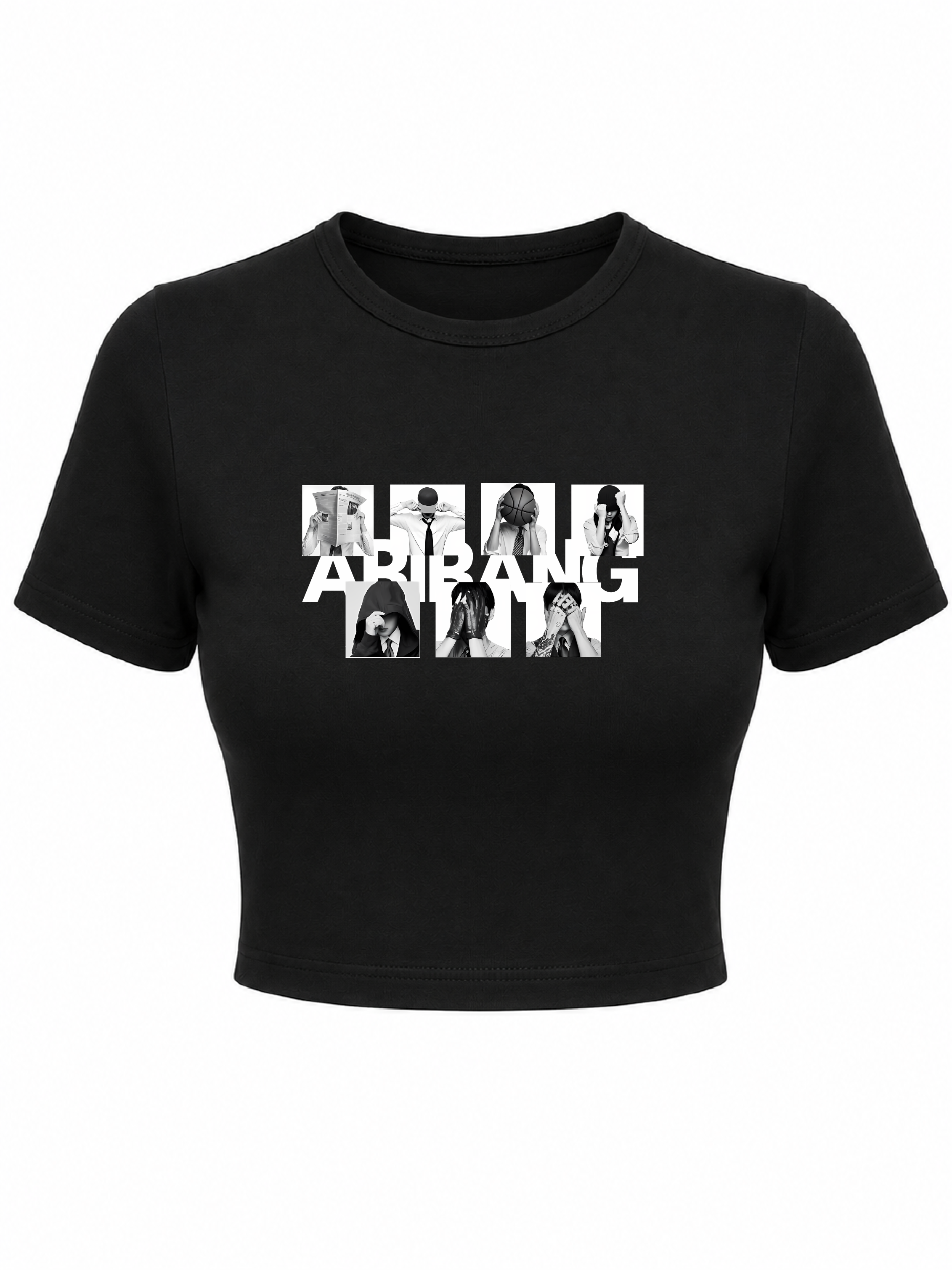 Baby tee Arirang Concept blanco camiseta negra