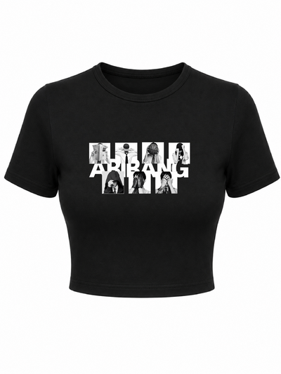 Baby tee Arirang Concept blanco camiseta negra