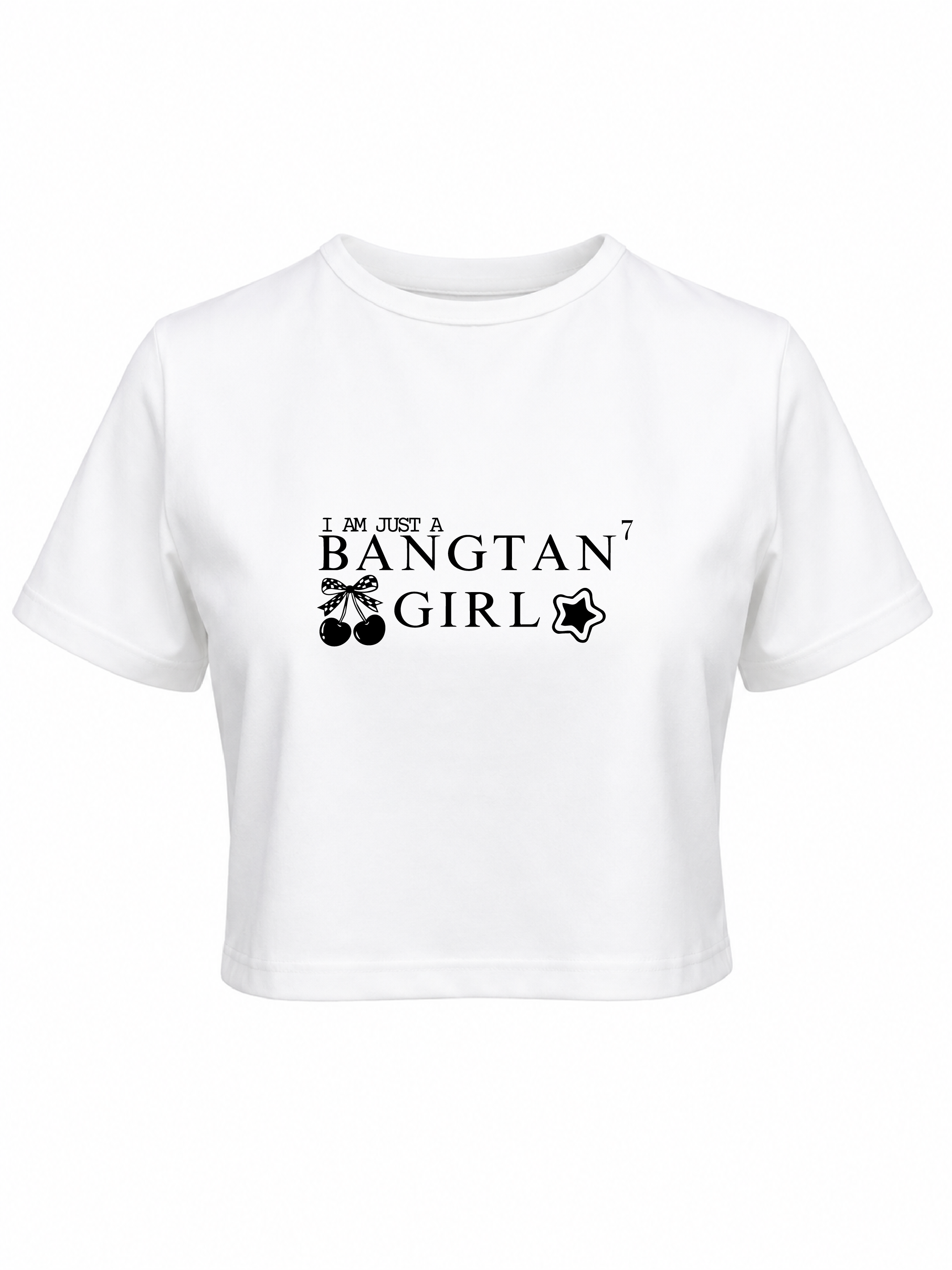 Baby tee I am just a Bangtan blanca
