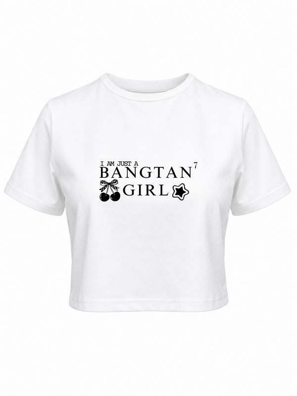 Baby tee I am just a Bangtan blanca