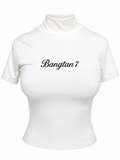 Blusa Cuello Alto Bangtan 7 Blanca