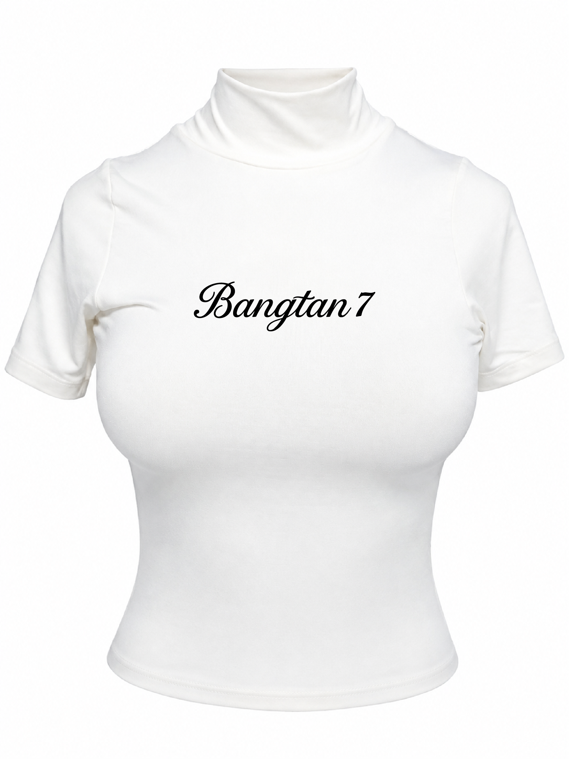 Blusa Cuello Alto Bangtan 7 Blanca