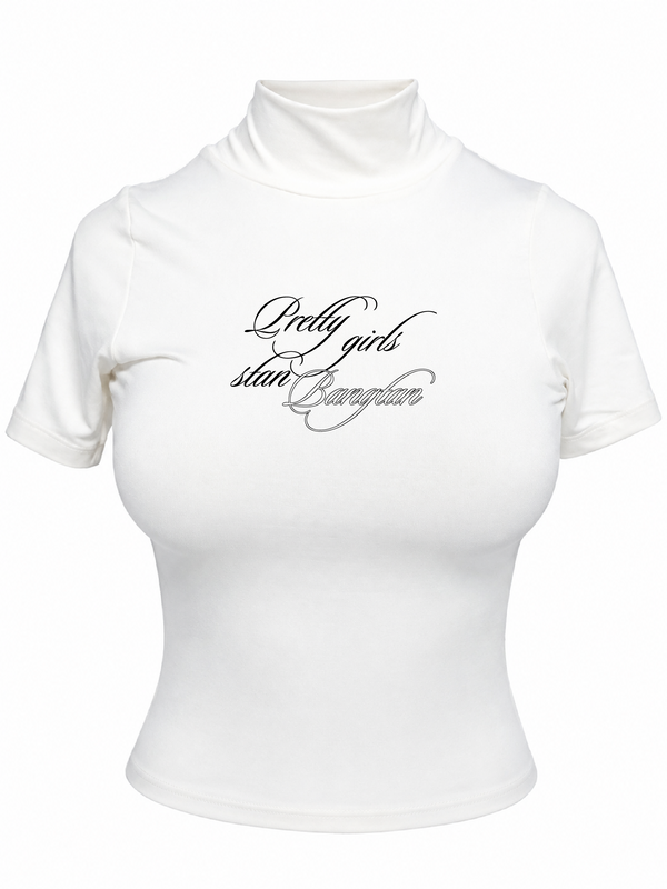Blusa Cuello Alto Pretty Girls Blanca