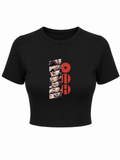 Baby tee Fragmento Arirang rojo camiseta negra