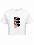 Baby tee Fragmento Arirang negro camiseta blanca