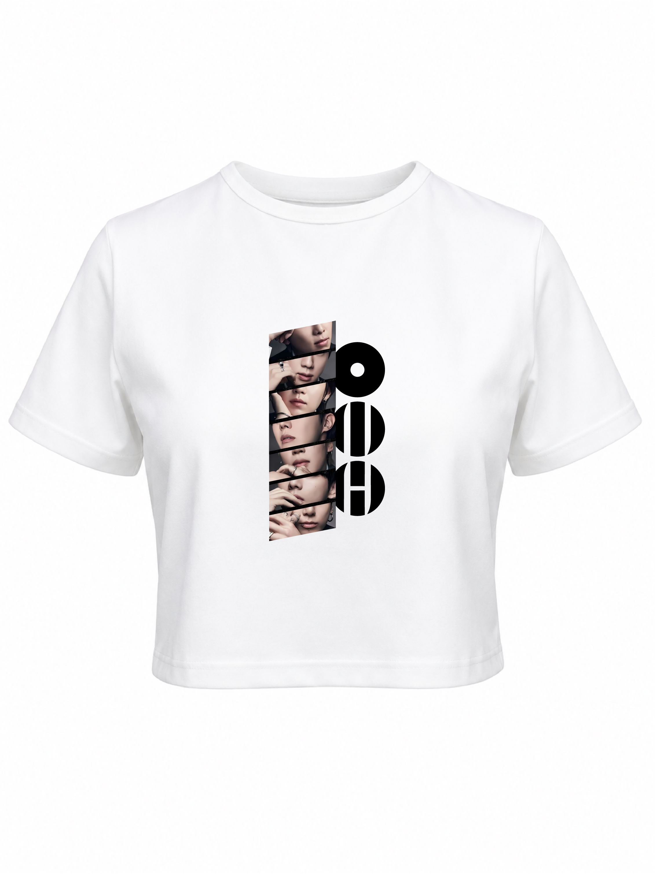 Baby tee Fragmento Arirang negro camiseta blanca