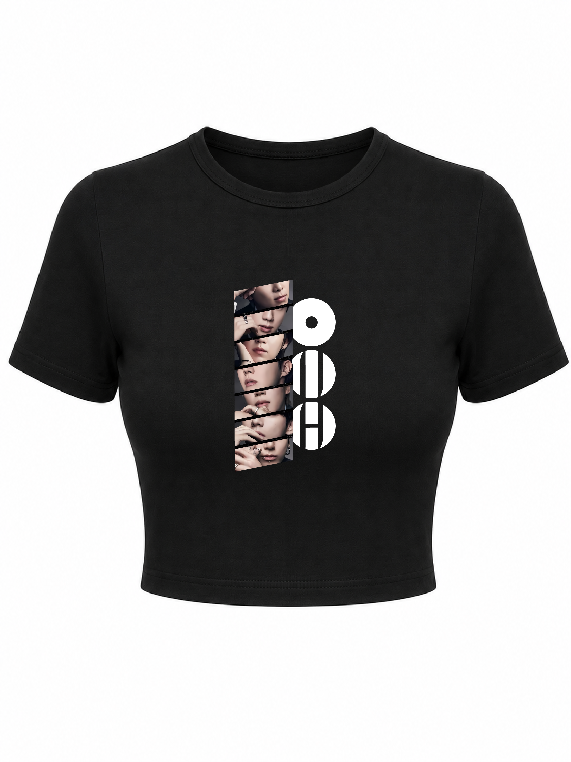 Baby tee Fragmento Arirang blanco camiseta negra