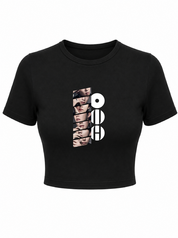 Baby tee Fragmento Arirang blanco camiseta negra