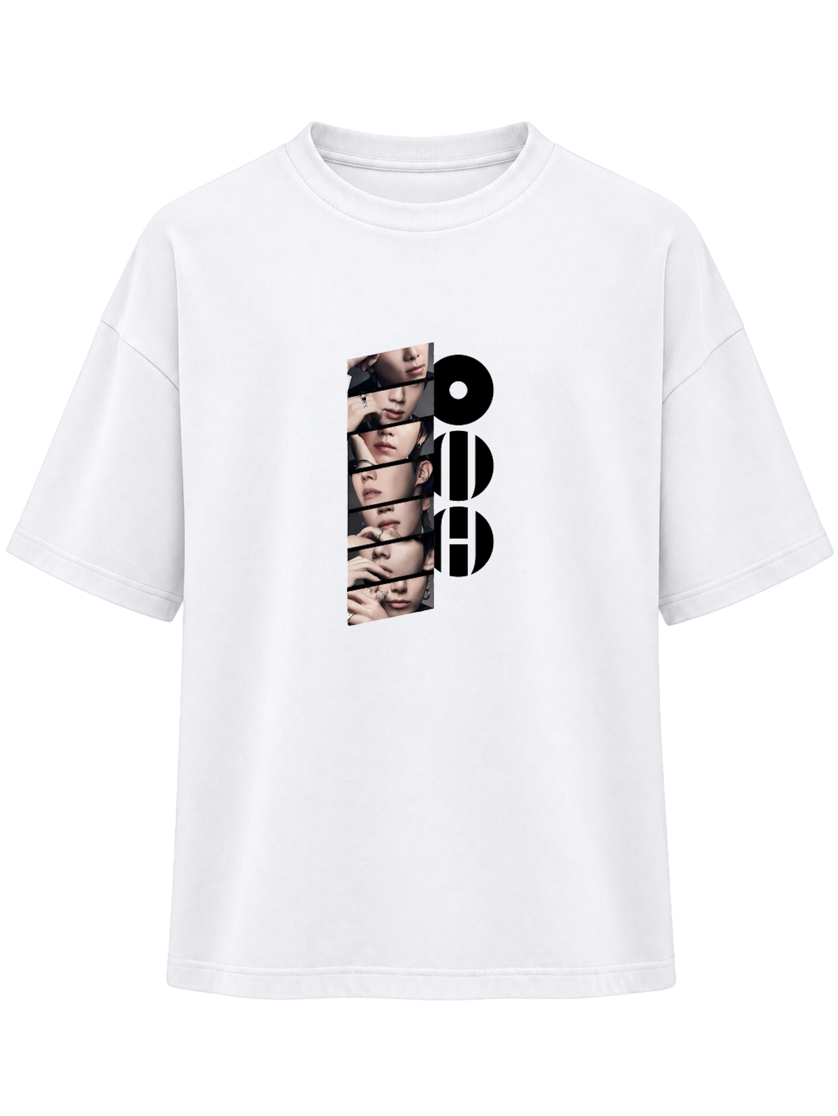 CAMISETA OVERSIZE BLANCA FRAGMENTO NEGRO