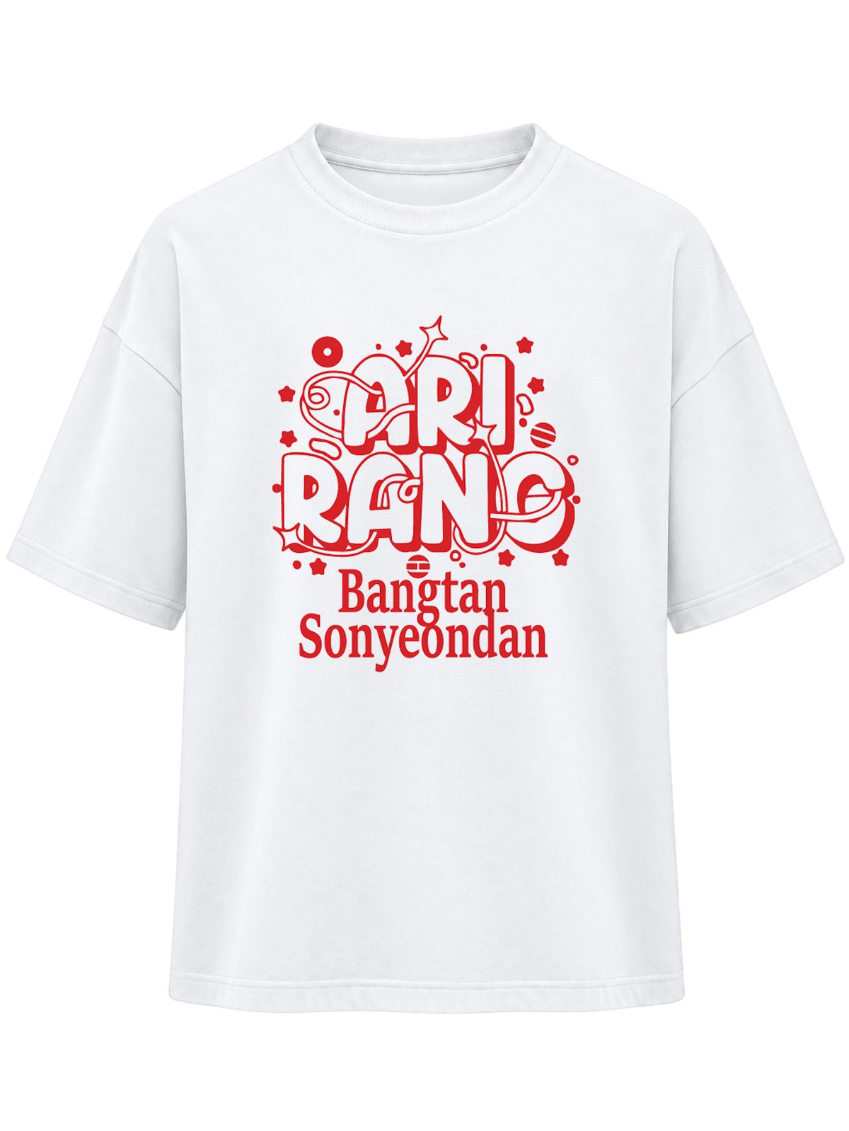 CAMISETA OVERSIZE BLANCA LETTERING ROJA