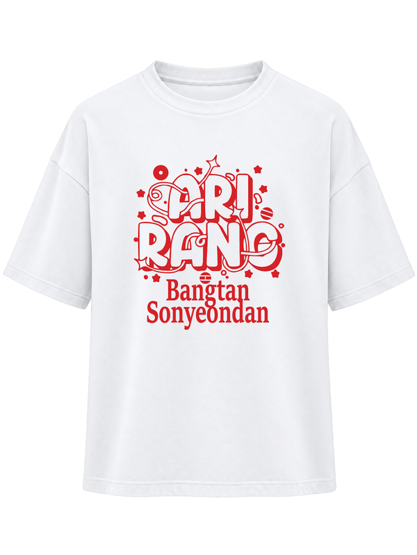 CAMISETA OVERSIZE BLANCA LETTERING ROJA