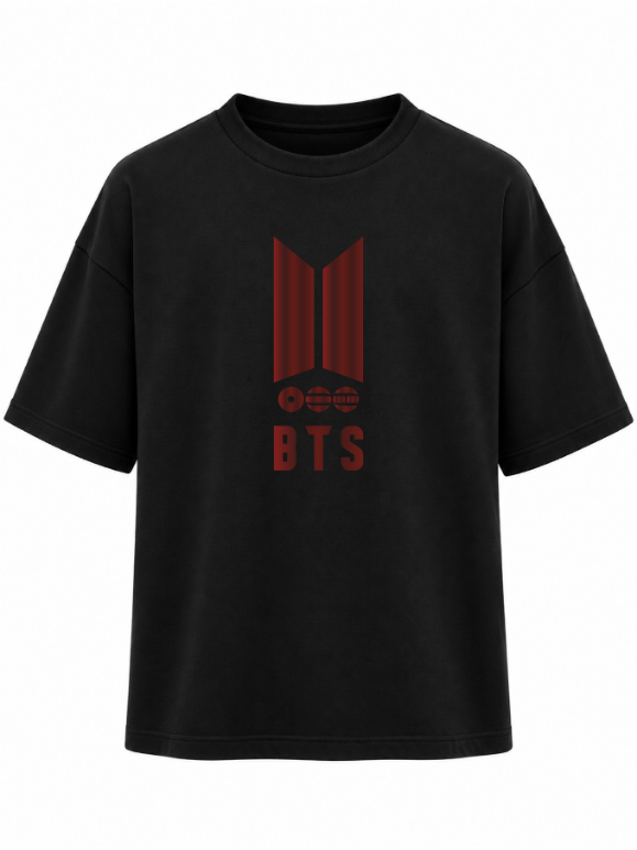 CAMISETA OVERSIZE LOGO BTS METALIZADO