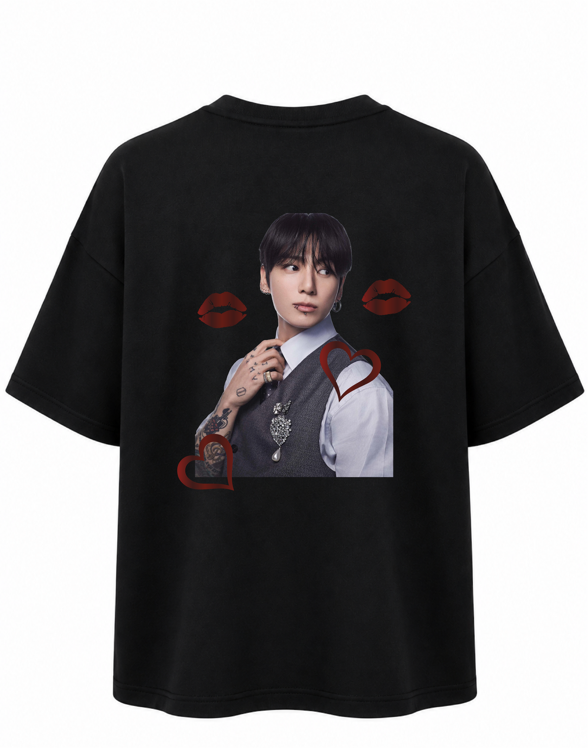 Camiseta Oversize NOMBRES BTS METALIZADO