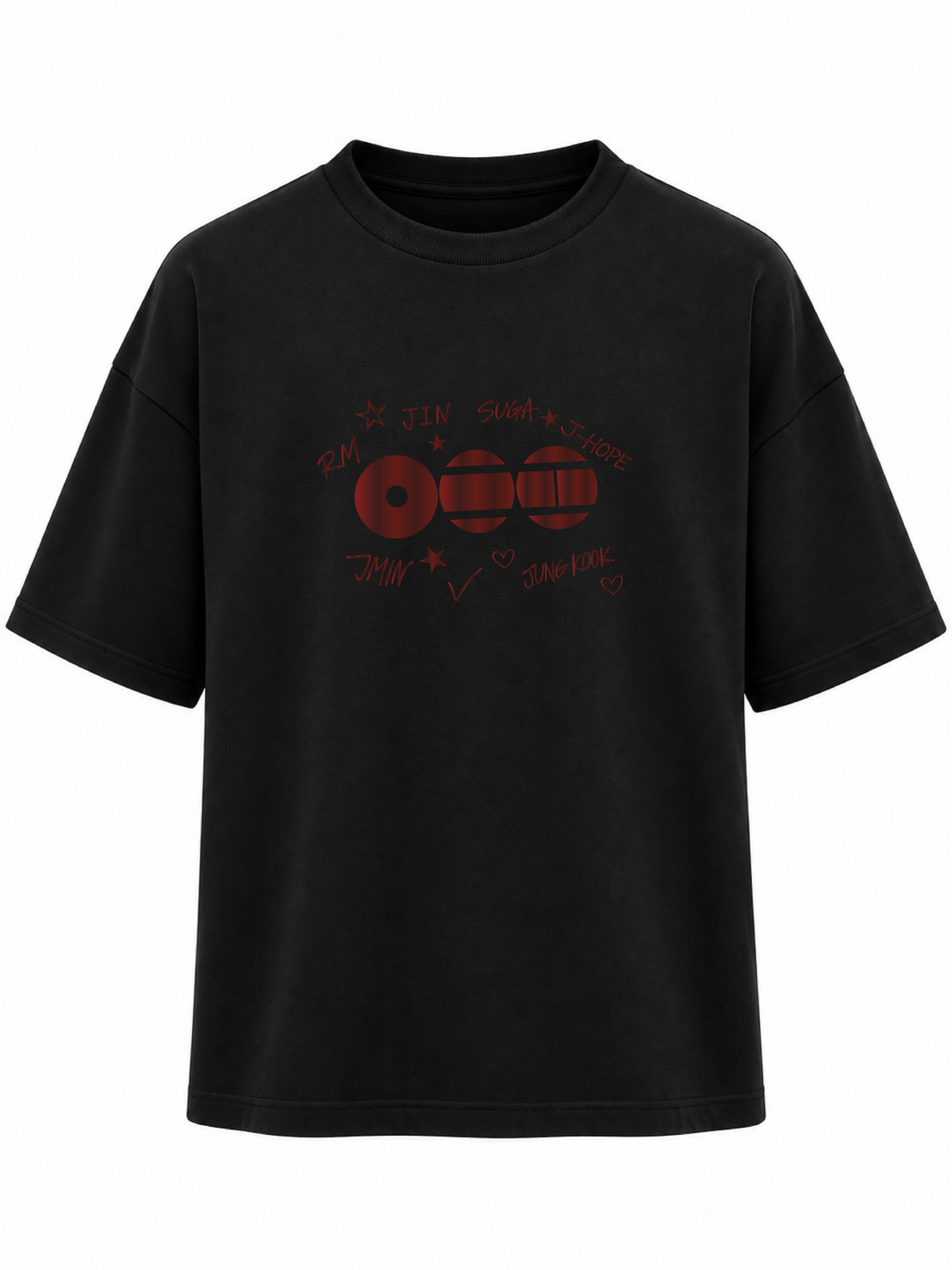 Camiseta Oversize NOMBRES BTS METALIZADO