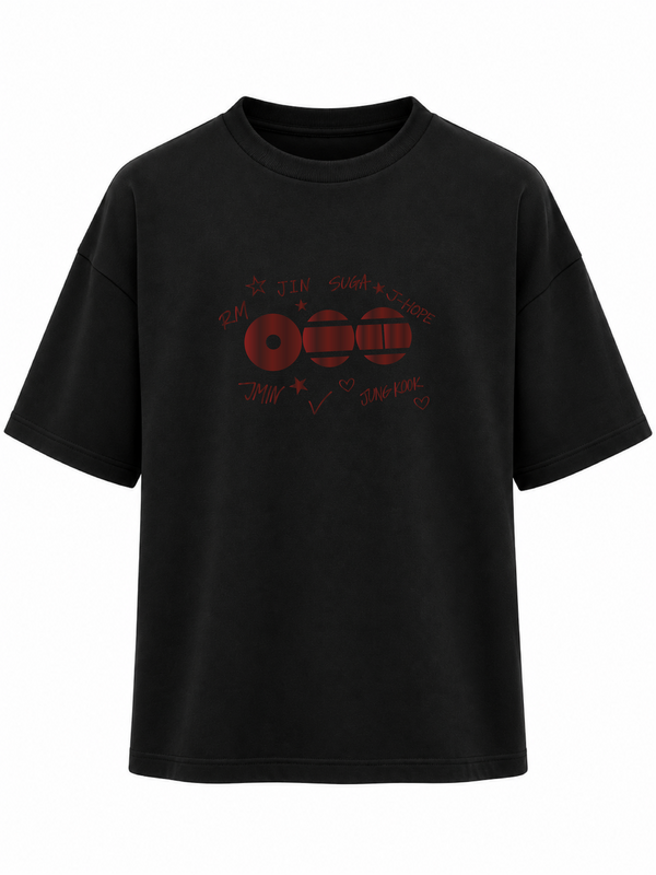 Camiseta Oversize NOMBRES BTS METALIZADO