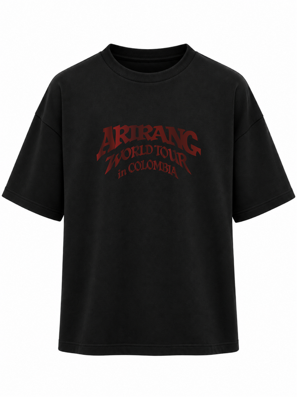 Camiseta Oversize ARIRANG WORLD TOUR BTS METALIZADO